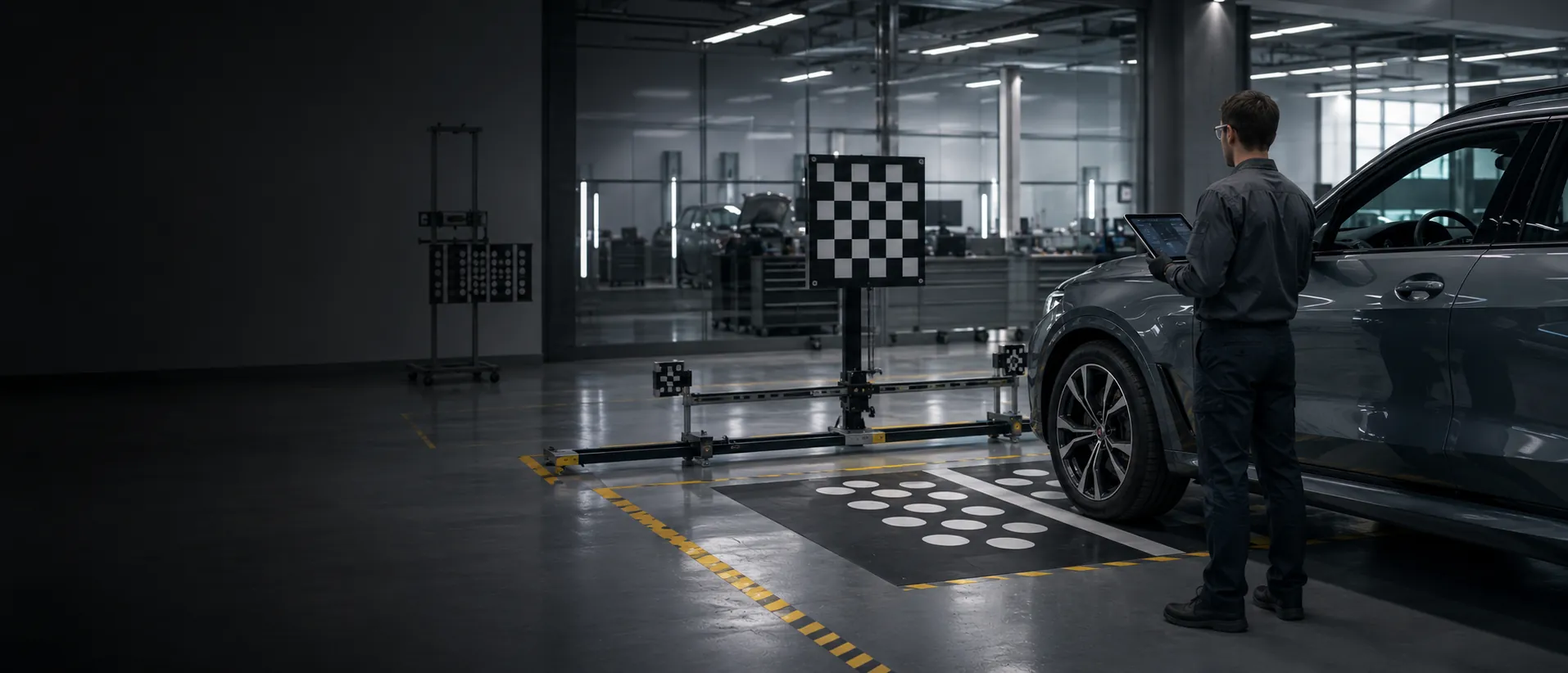 Modern vehicle with advanced driver-assistance sensors