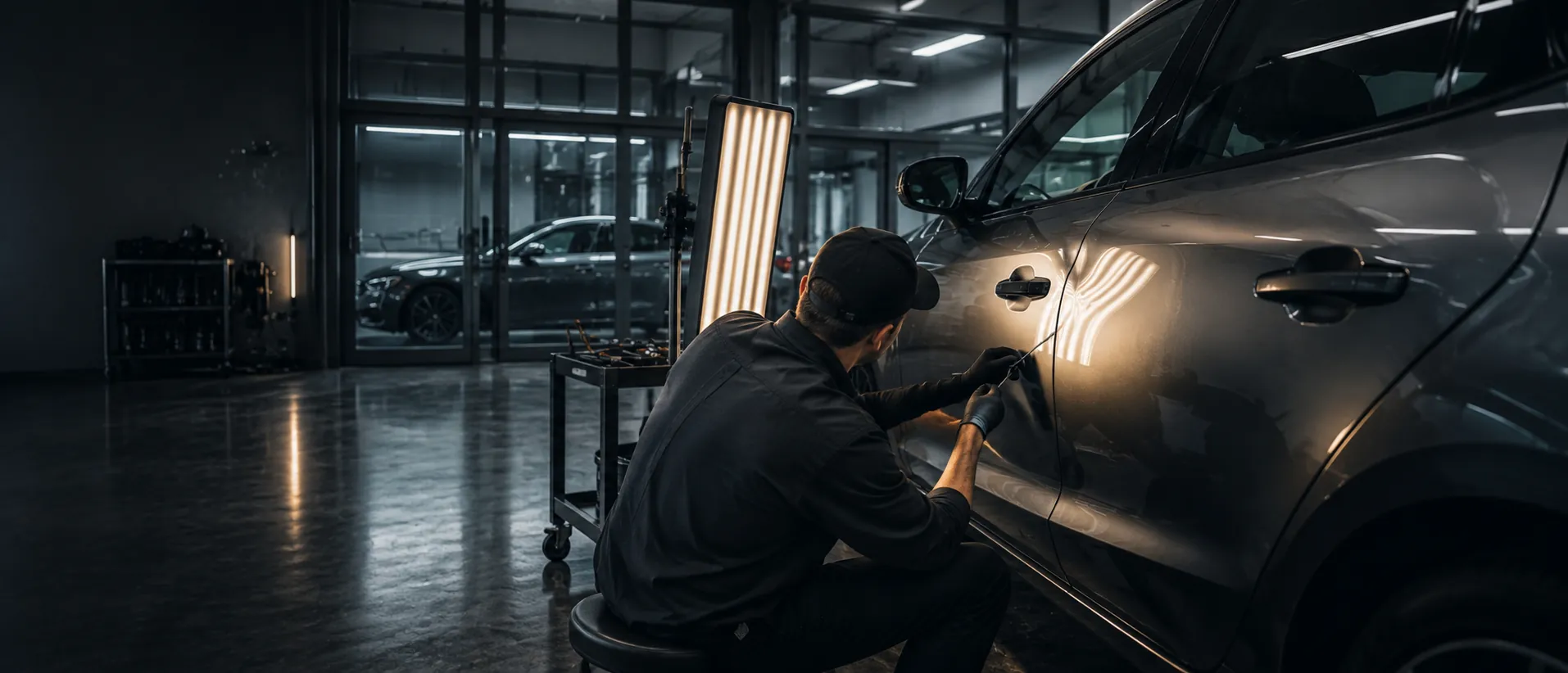 Paintless dent removal tools and panel access