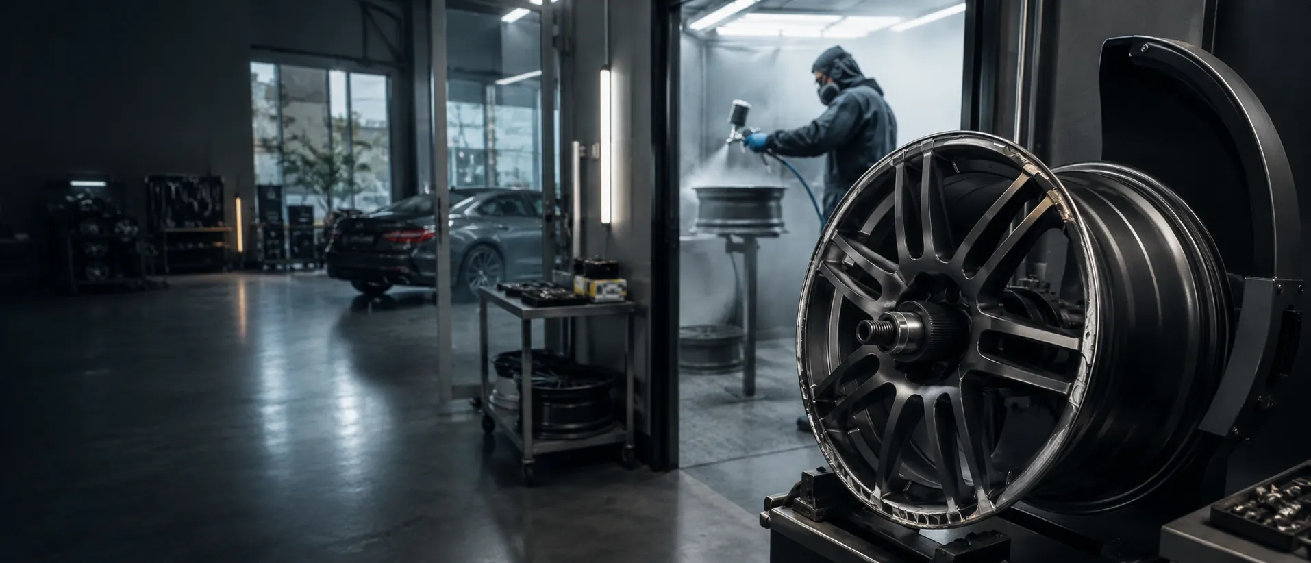 Alloy wheel and performance tire detail